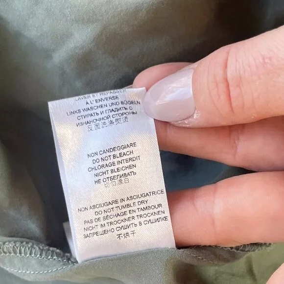 Pietro Brunelli Milano Button Down Maternity Dress Green XS Short Tie Sleeve - Picture 8 of 10